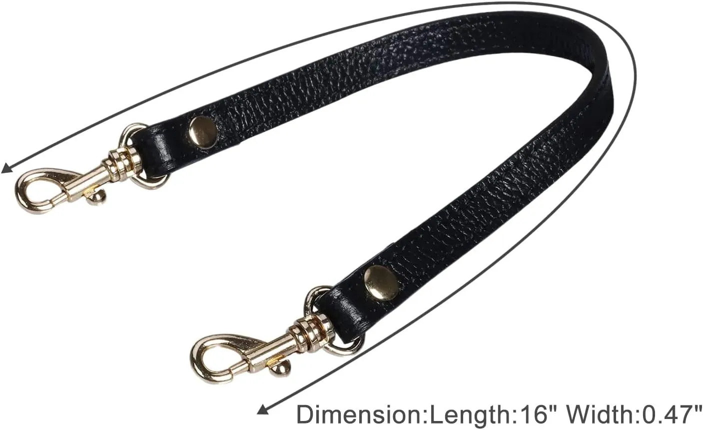 VanEnjoy Pair Full Grain Leather Replacement Strap for Handbags Clutch -16“Long,0.47" Wide