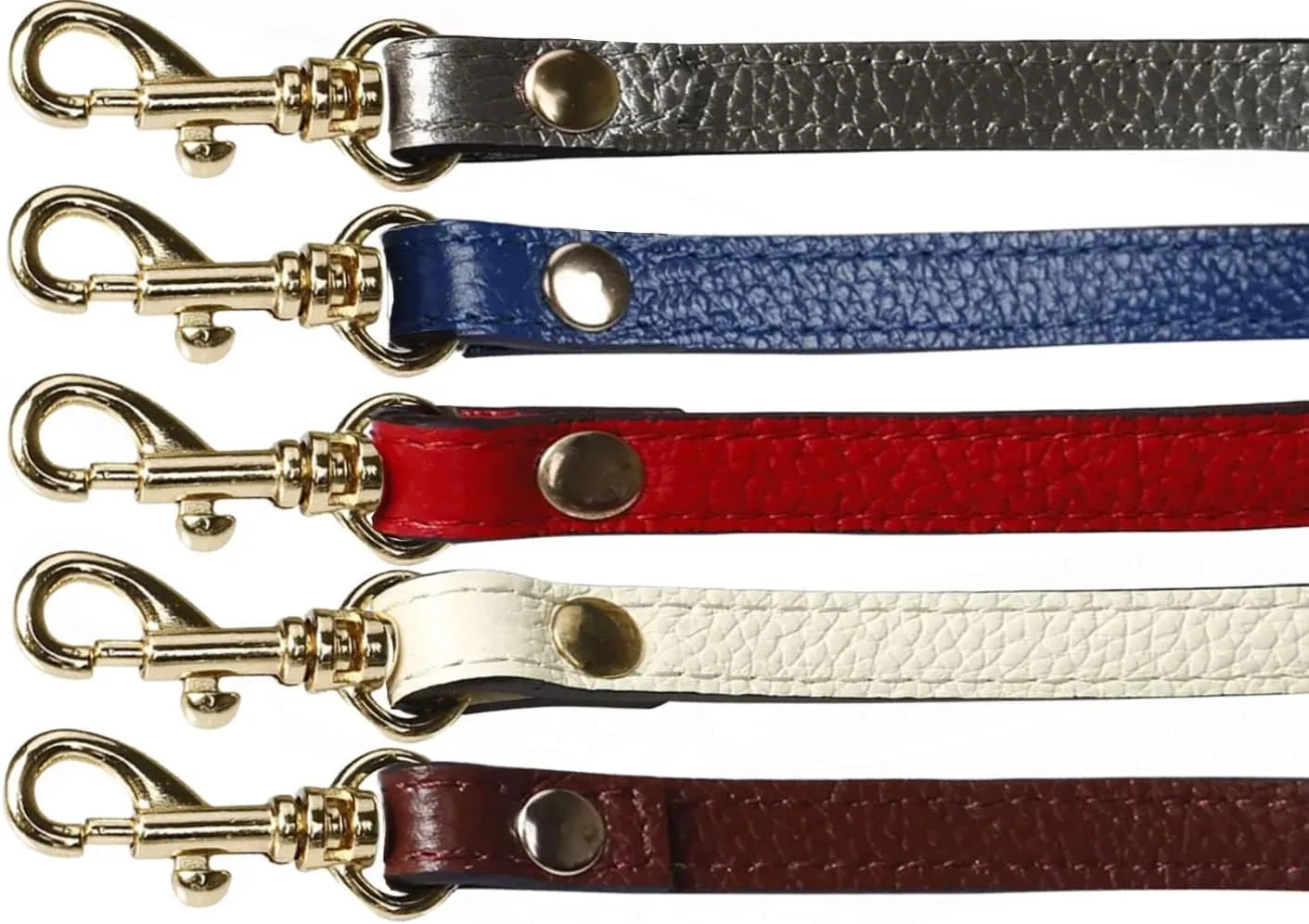 VanEnjoy Pair Full Grain Leather Replacement Strap for Handbags Clutch -16“Long,0.47" Wide