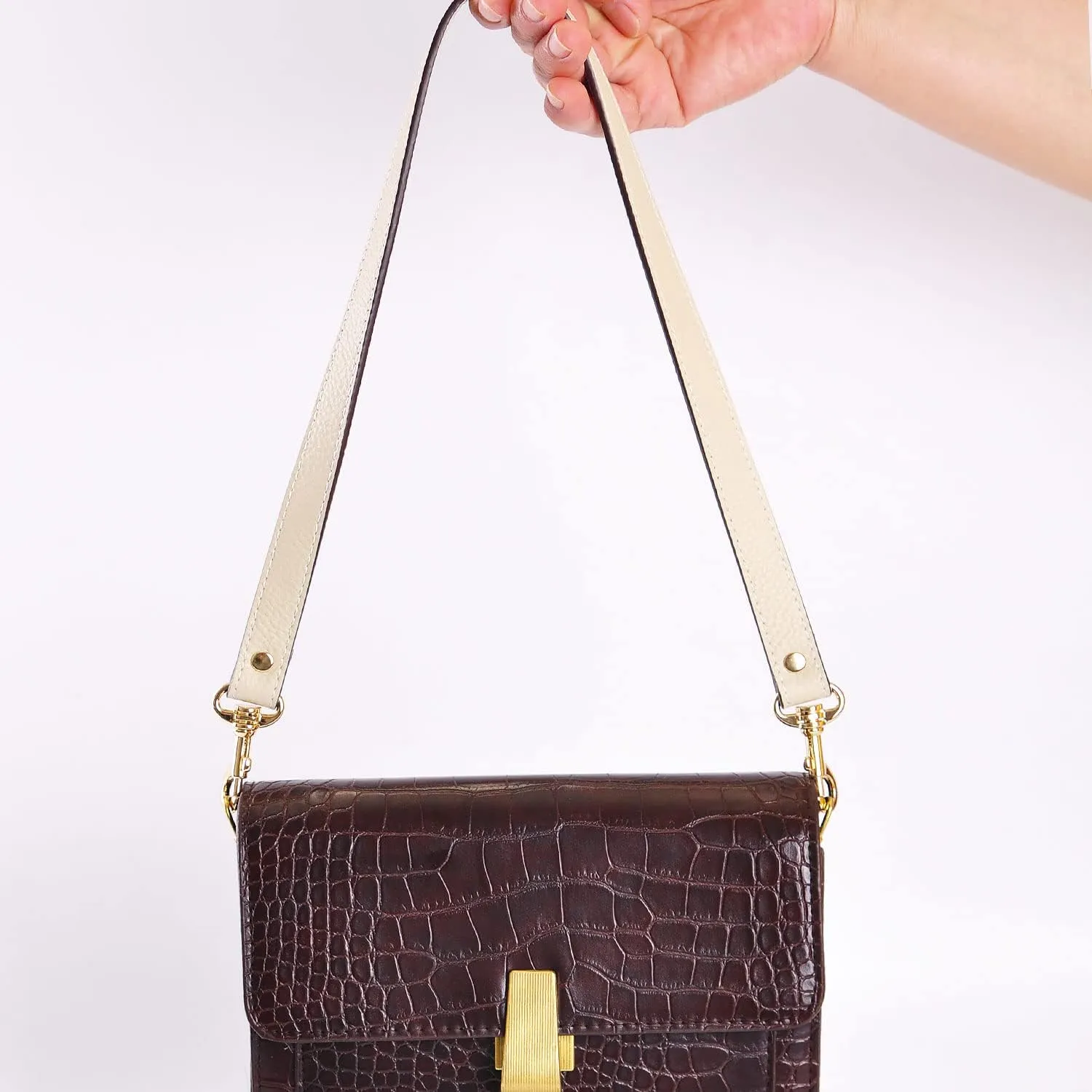 VanEnjoy Pair Full Grain Leather Replacement Strap For Handbags Purse Bags-26“Long,0.71" Wide