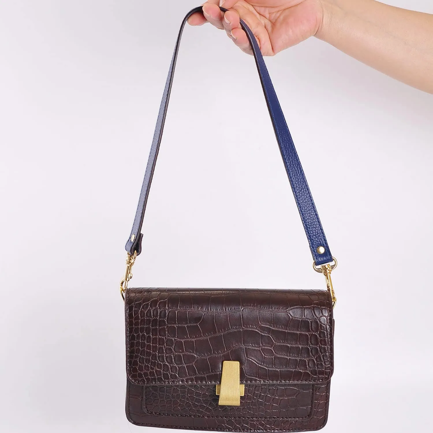 VanEnjoy Pair Full Grain Leather Replacement Strap For Handbags Purse Bags-26“Long,0.71" Wide