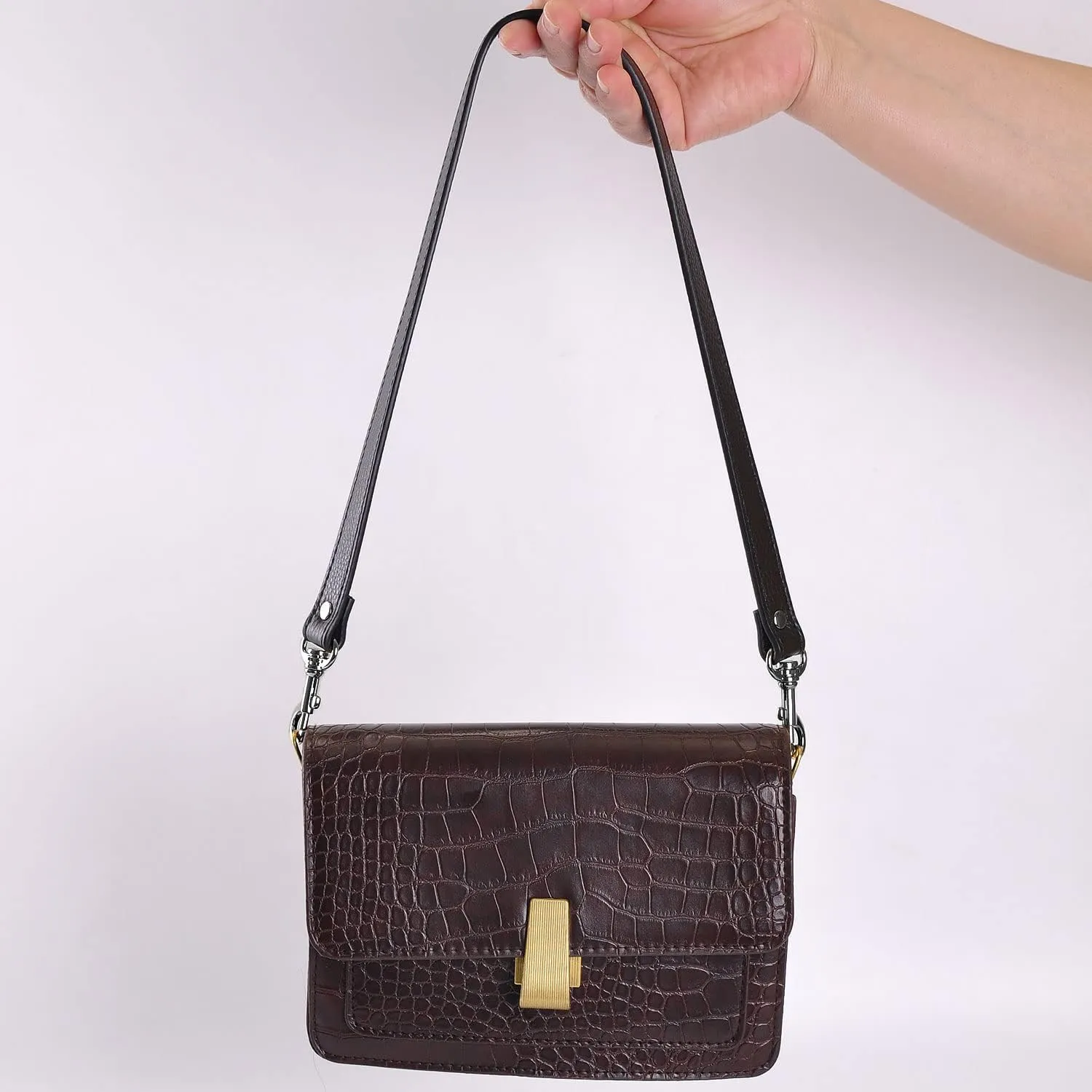 VanEnjoy Pair Full Grain Leather Replacement Strap For Handbags Purse Bags-26“Long,0.71" Wide