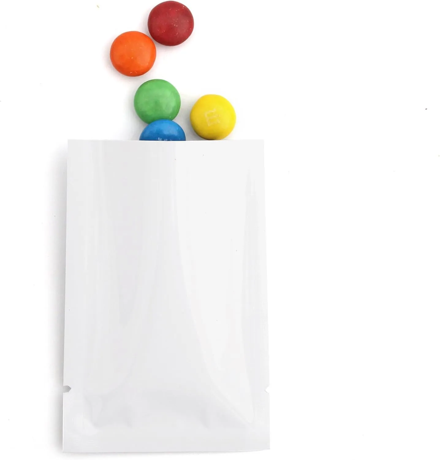 Various Quantity & Size Glossy Double-Sided White Mylar Foil Open Fill Bags (200, 7x10cm (2.8x3.9"))