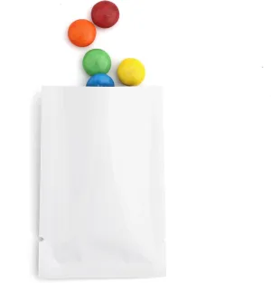 Various Quantity & Size Glossy Double-Sided White Mylar Foil Open Fill Bags (200, 7x10cm (2.8x3.9"))