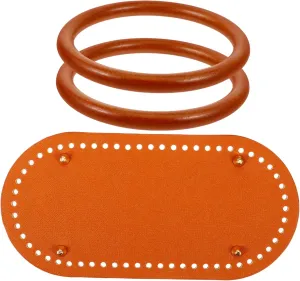 Veemoon Handicraft DIY Set Crochet Bag Bottom Handle Accessory Artificial Leather Bag Bottom Pre-drilled Holes for Easy Crafting
