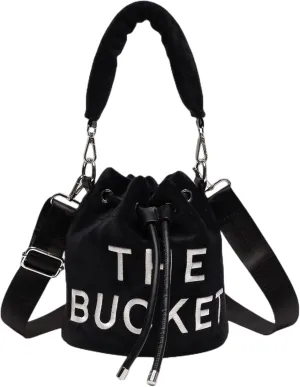 Velvet Bucket Cross body Bags for Women Drawstring Designer Shoulder Handbags Purses