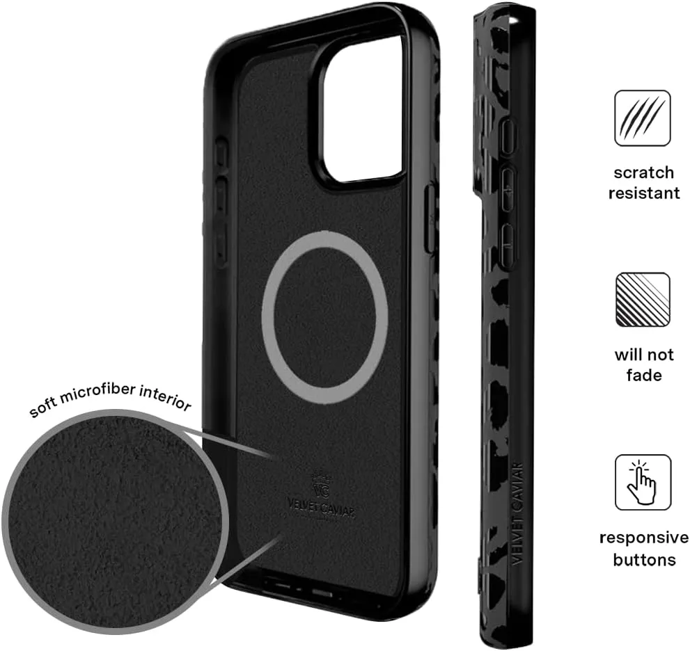 VELVET CAVIAR Black Leopard Cheetah Print Phone Case for iPhone 16 Pro - Compatible with MagSafe [10ft Drop Tested]