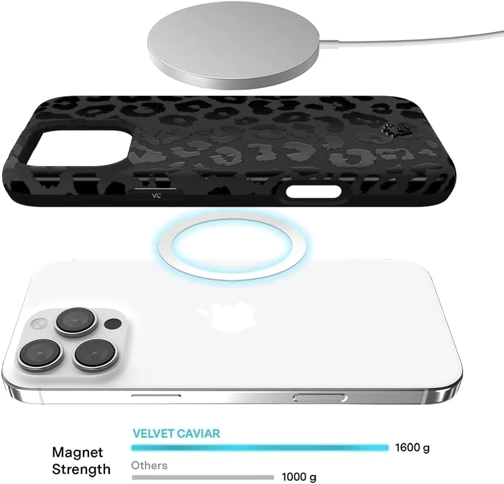 VELVET CAVIAR Black Leopard Cheetah Print Phone Case for iPhone 16 Pro - Compatible with MagSafe [10ft Drop Tested]