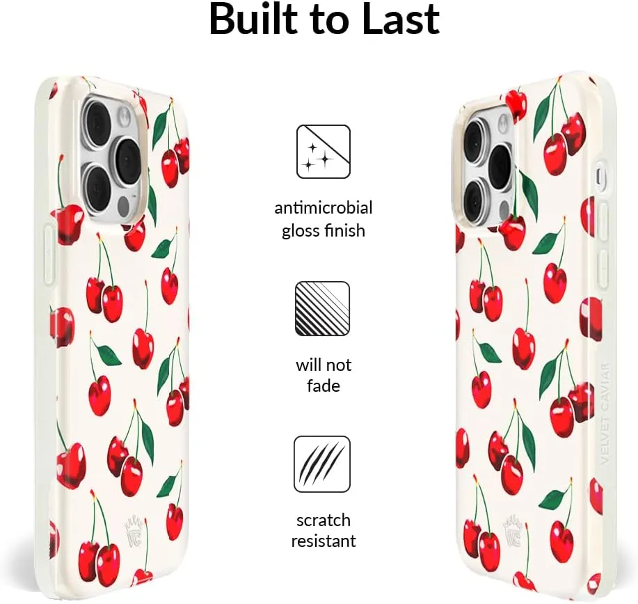 VELVET CAVIAR for iPhone 13 Pro Max Case Cherry - Compatible with MagSafe - 10ft Drop Tested - Red Cherries