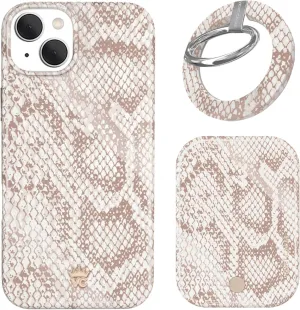 VELVET CAVIAR MagSafe Grip   Battery Pack   iPhone 15 Plus Case (Bundle - Nude Python)