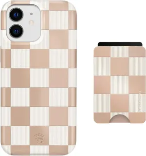 VELVET CAVIAR MagSafe Wallet   iPhone 12/12 Pro Case (Bundle - Nude Checkered)