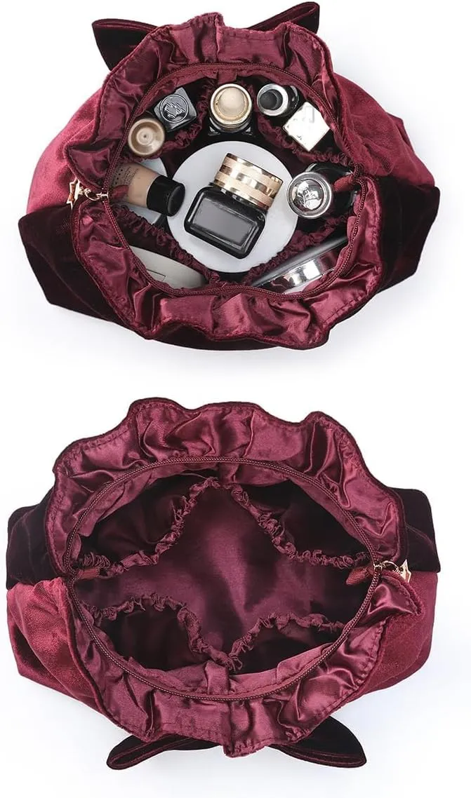 Velvet Makeup Bag Velvet Purse Cosmetic Bag with Zipper, Toiletry/Travel Bag Bag for Women Girls Gift for Woman Birthday, Thanksgiving, Christmas Valentines Day Gifts