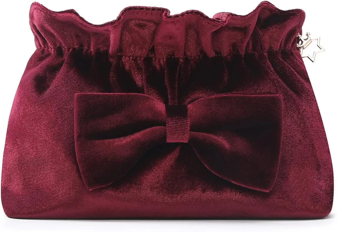 Velvet Makeup Bag Velvet Purse Cosmetic Bag with Zipper, Toiletry/Travel Bag Bag for Women Girls Gift for Woman Birthday, Thanksgiving, Christmas Valentines Day Gifts