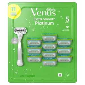 Venus Platinum Extra Smooth Metal Handle Women's Razor, 1 Handle   11 Refills