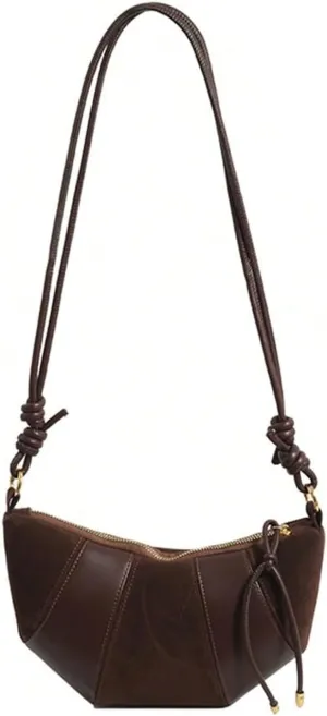 Verdusa Women's Ox Horn PU Leather Hobo Commute Zipper Top Vintage Plain Shoulder Bag