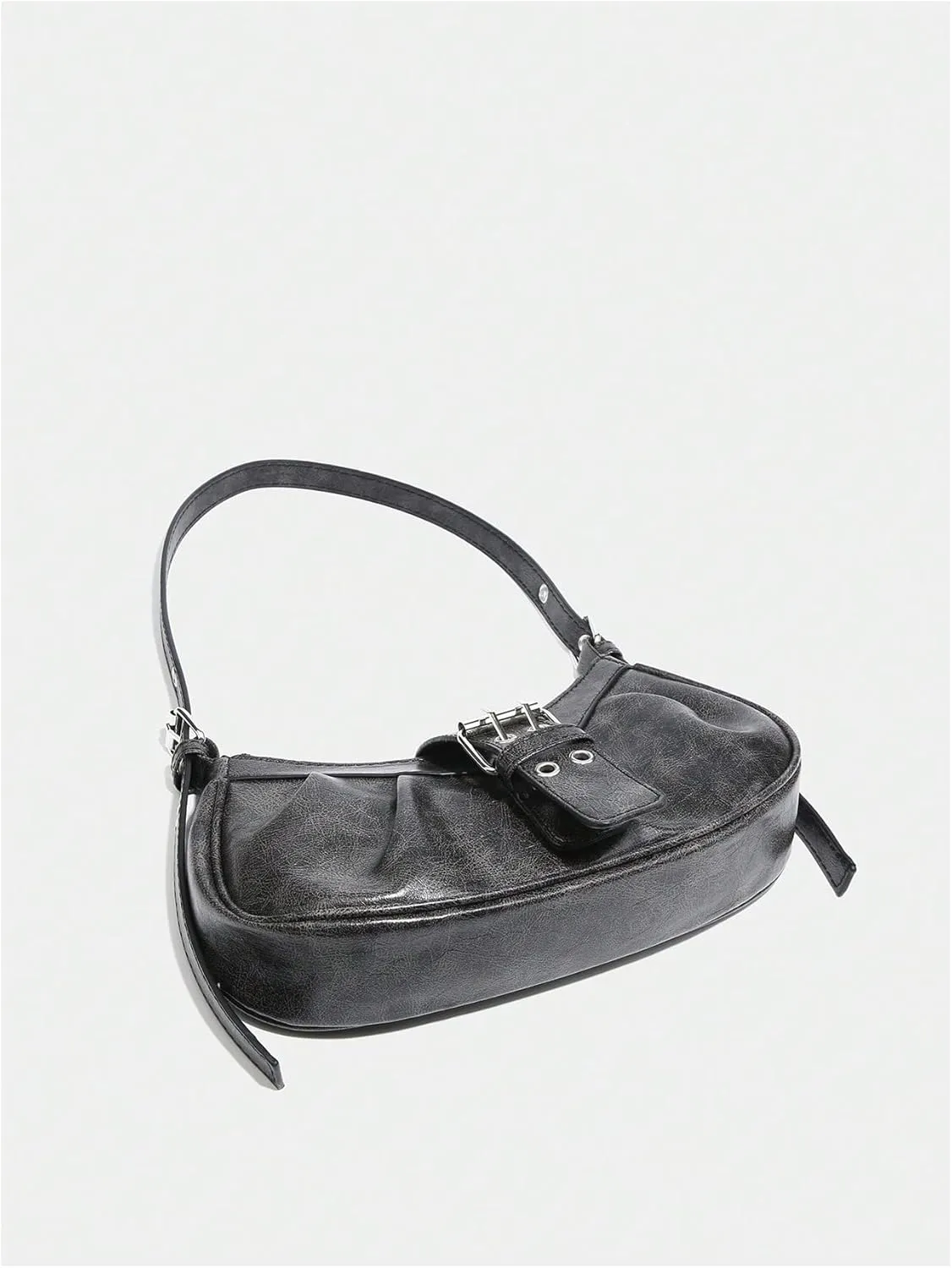 Verdusa Women's PU Leather Punk Rivet Shoulder Bags Vintage Handbag Purses