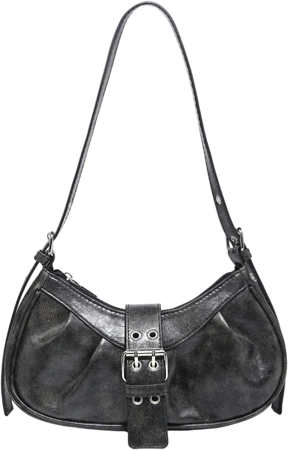 Verdusa Women's PU Leather Punk Rivet Shoulder Bags Vintage Handbag Purses