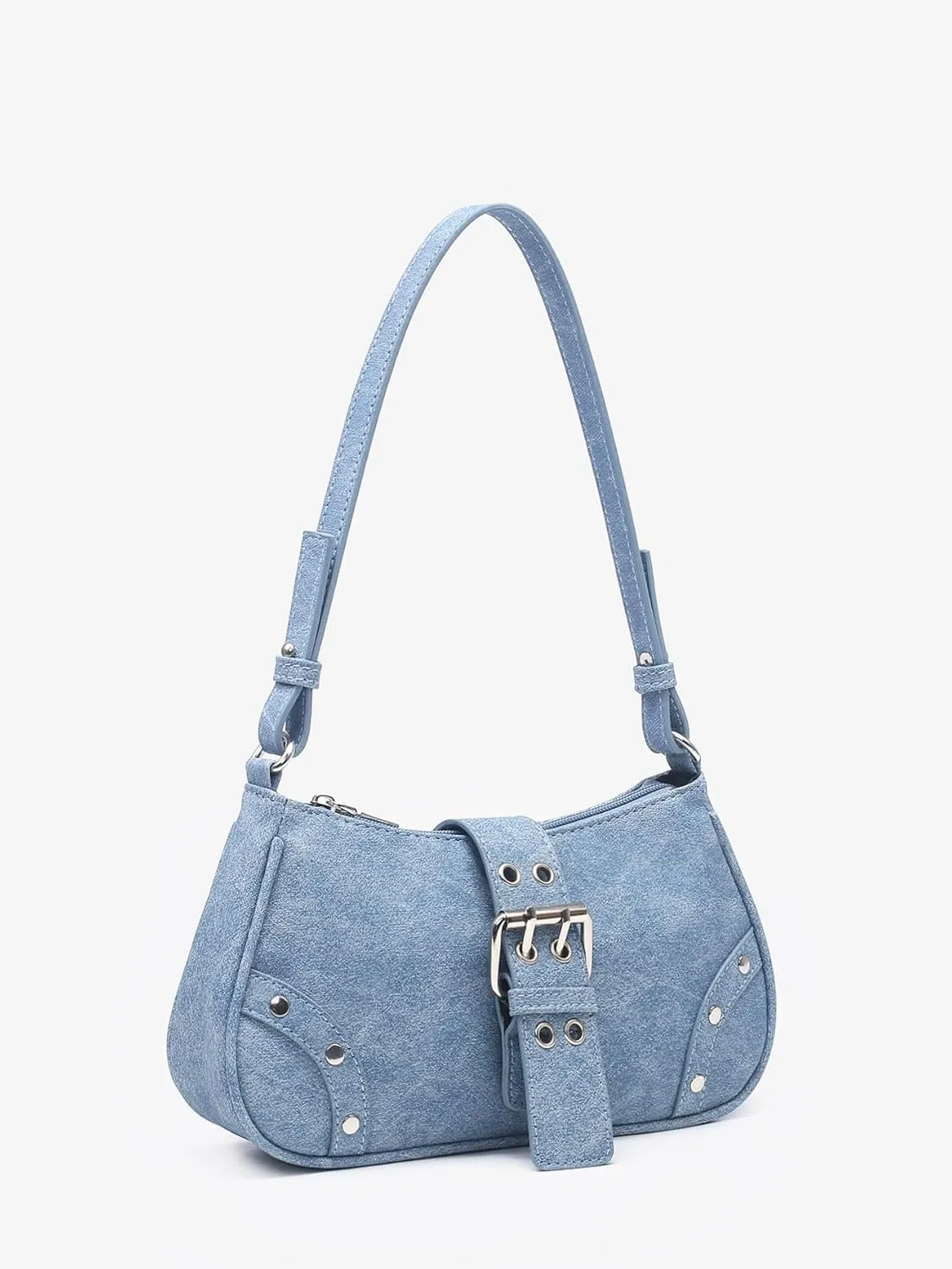 Verdusa Women's Punk Rivet PU Leather Shoulder Bags Casual Hobo Handbag