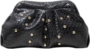 Verdusa Women's Studded Braided Handbags Vintage Ruched Clutch Purses Bags