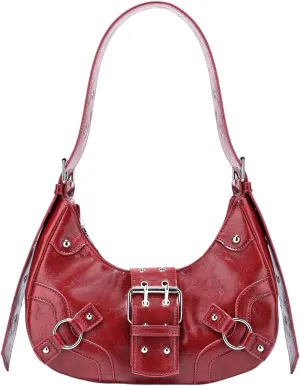 Verdusa Women's Studded PU Leather Clutch Shoulder Tote Handbag Adjustable Strap Boho Bags