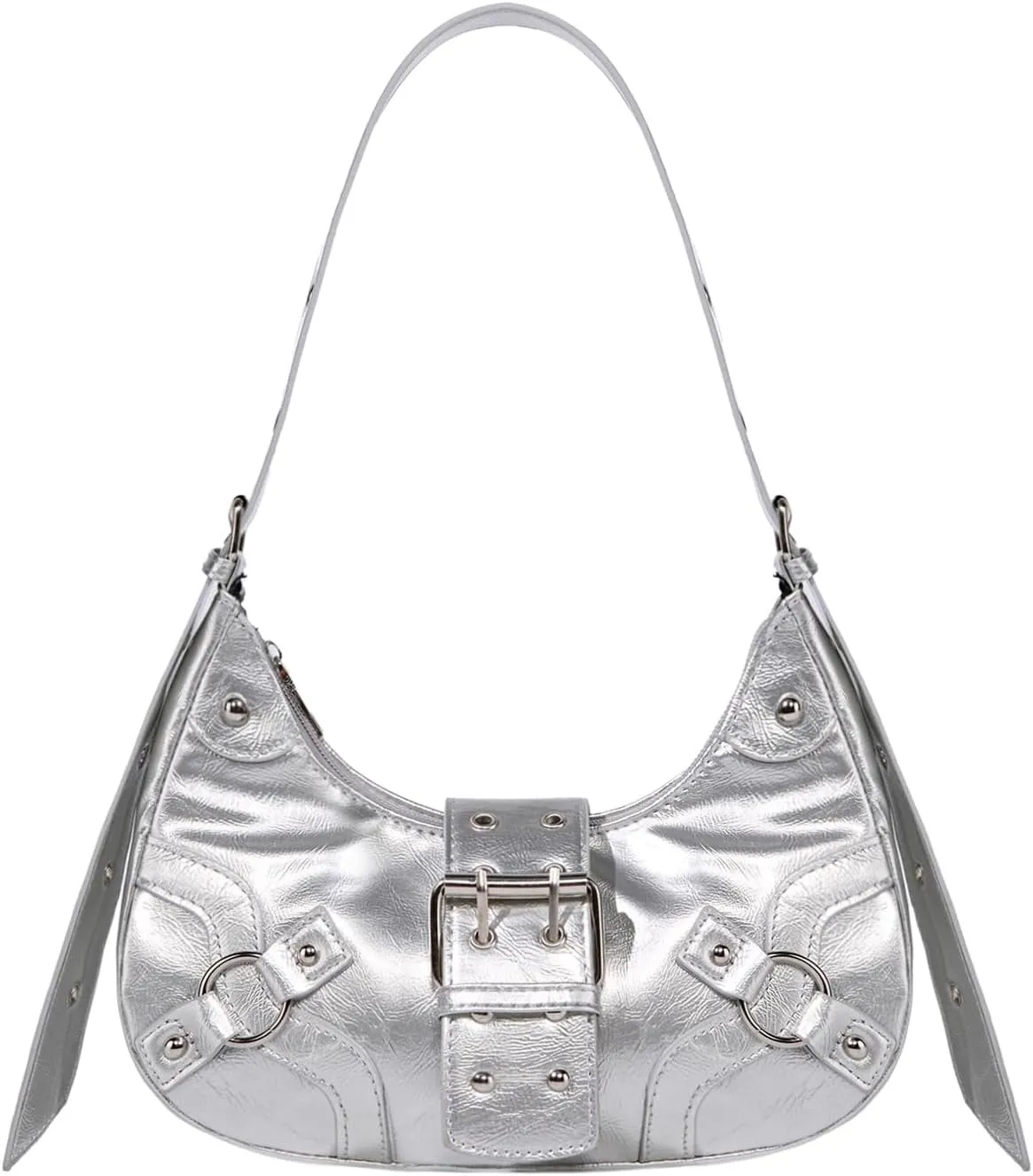 Verdusa Women's Studded PU Leather Clutch Shoulder Tote Handbag Adjustable Strap Boho Bags