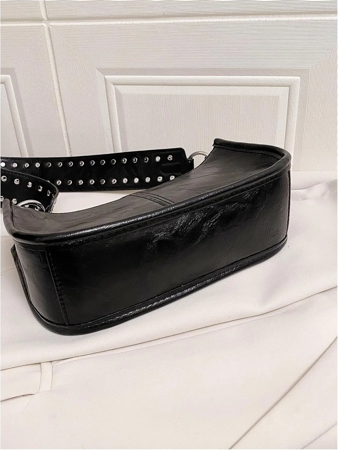 Verdusa Women's Studded PU Leather Shoulder Bags Casual Crossbody Purse Handbags