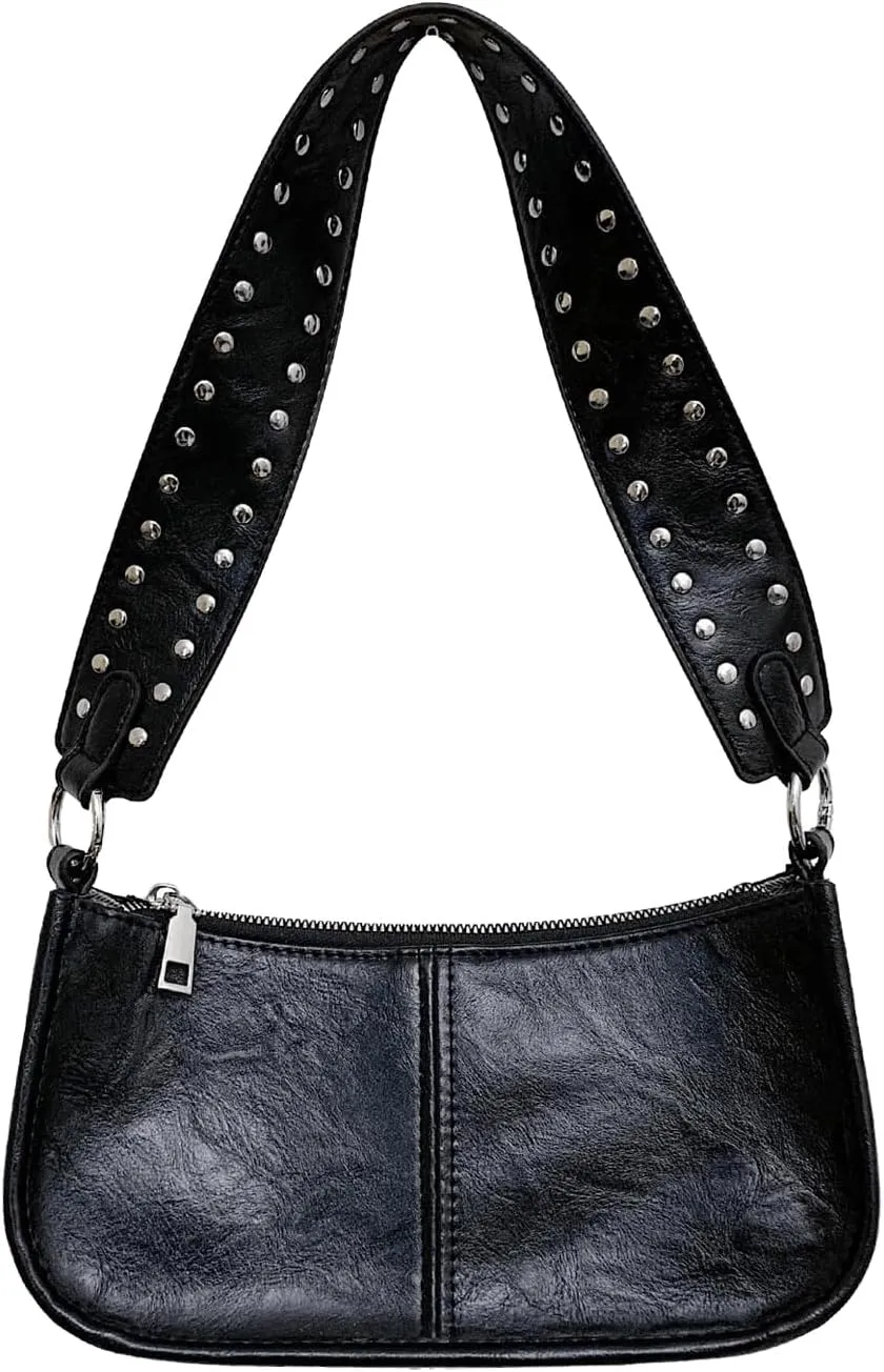 Verdusa Women's Studded PU Leather Shoulder Bags Casual Crossbody Purse Handbags
