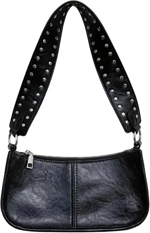 Verdusa Women's Studded PU Leather Shoulder Bags Casual Crossbody Purse Handbags