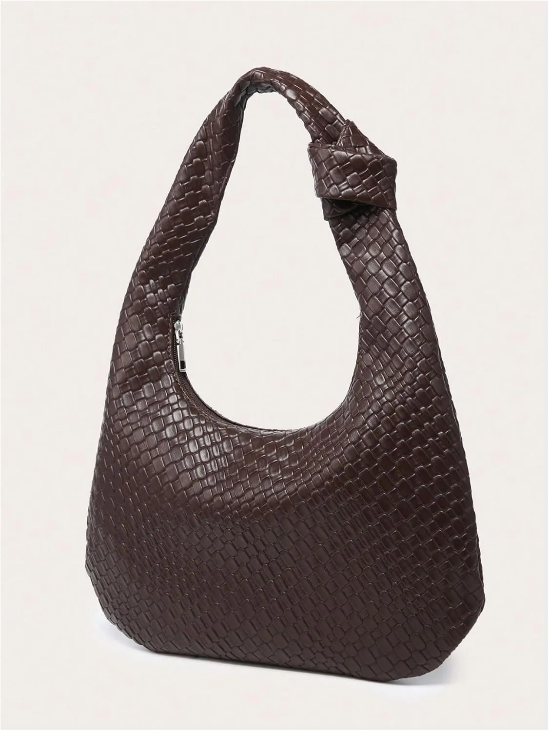 Verdusa Women's Studded PU Leather Shoulder Handbags Vintage Zipper Hobo Purses Clutch Bags