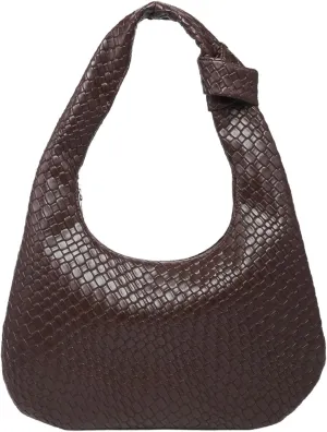 Verdusa Women's Studded PU Leather Shoulder Handbags Vintage Zipper Hobo Purses Clutch Bags