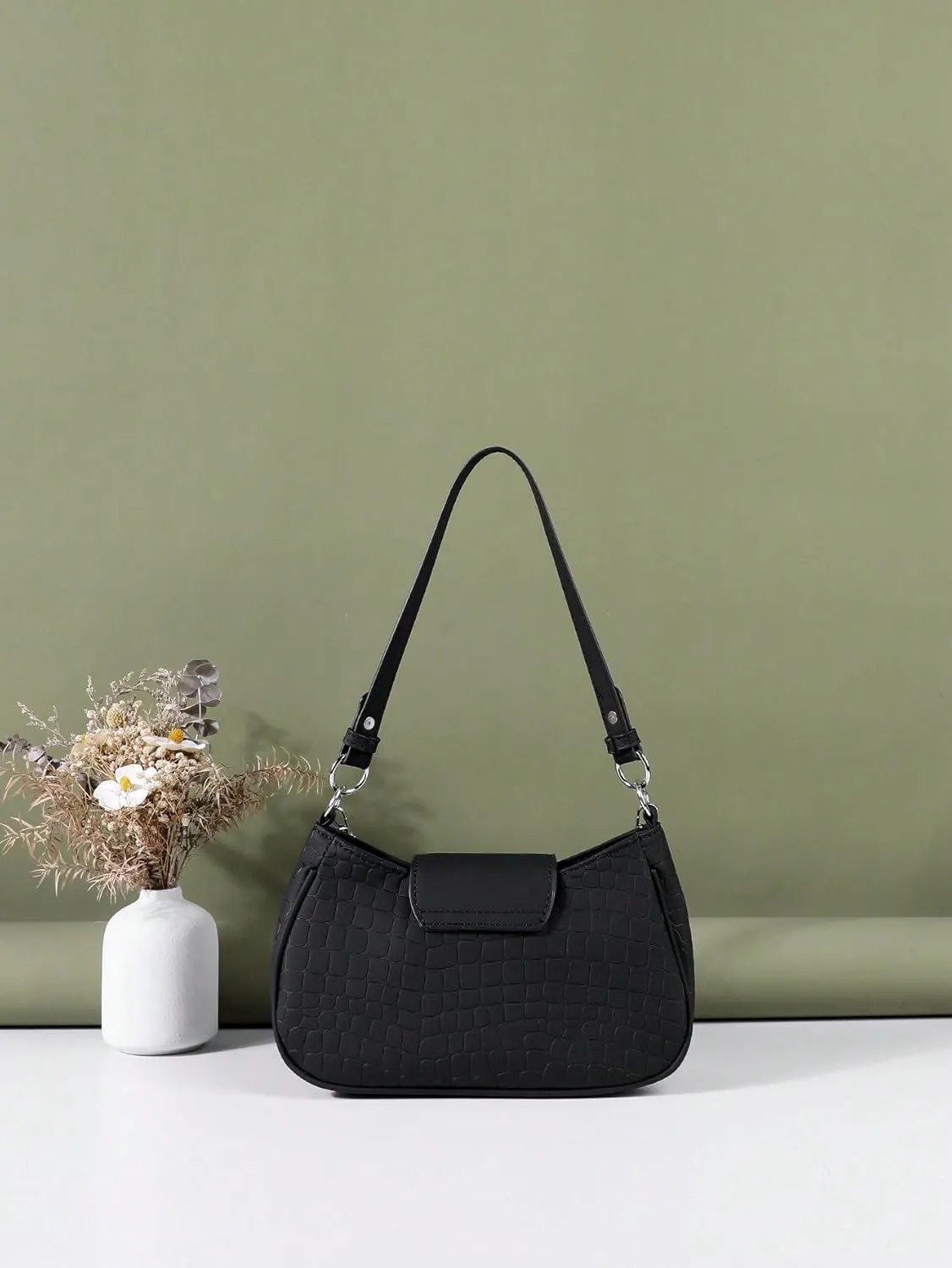 Verdusa Women's Y2k Studded PU Leather Hobo Handbag Mini Shoulder Bags Clutch Purse