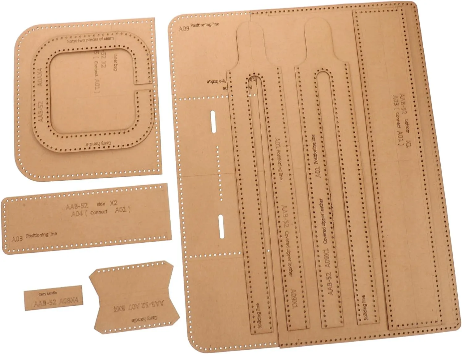 Versatile Briefcase Template for DIY Leather Bag Set of Bag Making Patterns Templates
