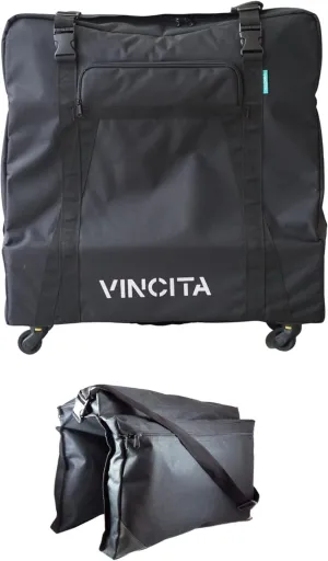 Vincita Sightseer 4.0 Soft Transport Bag for Brompton Folding Bicycle - with Garment Bag, Four Detachable Wheels and Shoulder Strap Brompton Bike Bag Lightweight Solution for Air Traveling