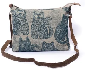 Vintage Cat - Wristlet Wallets for Women, Crossbody Sling Bags, Cotton Canvas Purses, 100% Cotton Canvas