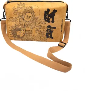 Vintage Fiber Paper Cosmetic Bag,Trendy Soft Lightweight Medium Zipper Oriental Crossbody Bag,Adjustable Strap Lady Gift