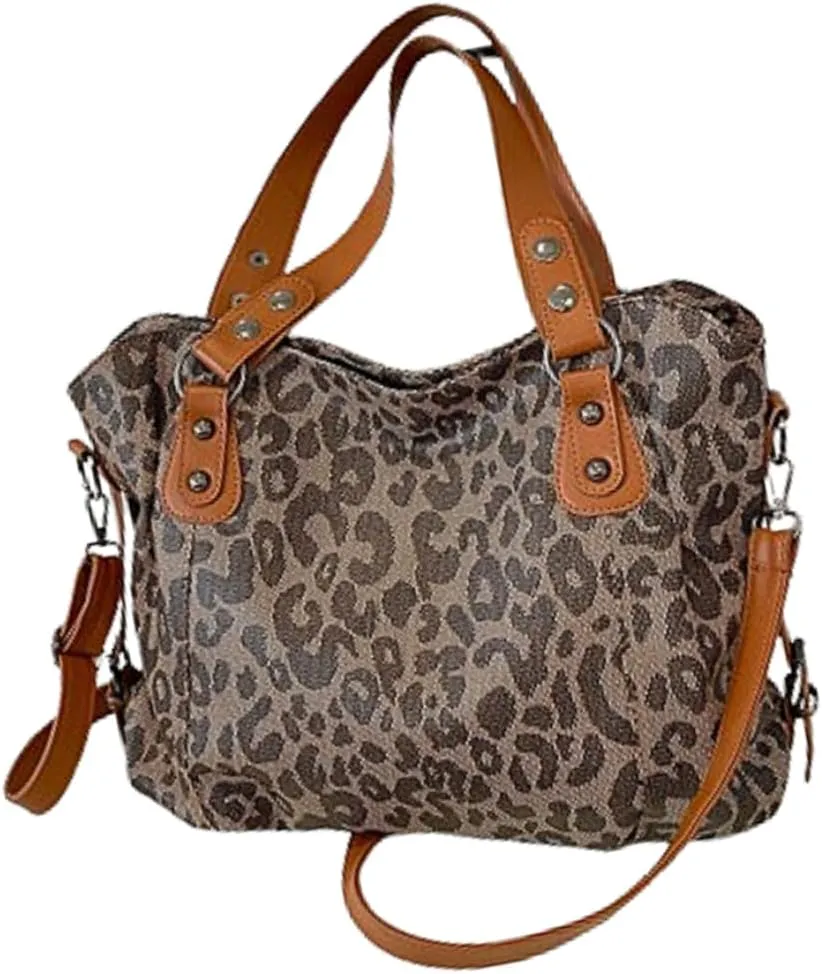 Vintage Tote Bag Y2k Leather Tote Bag Women Crossbody Bags Grunge Studded Purse Goth Accessories Brown Suede Handbag