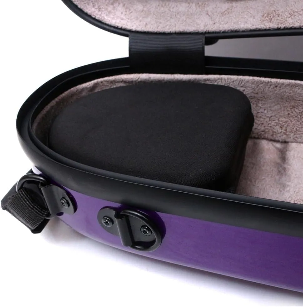 Violin Case 4/4 Full Size Carbon Fiber Box with Straps 2 Bows Holder Lightweight Violin Case Durable Carry Strong Violin Bags & Cases