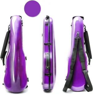 Violin Case 4/4 Full Size Carbon Fiber Box with Straps 2 Bows Holder Lightweight Violin Case Durable Carry Strong Violin Bags & Cases