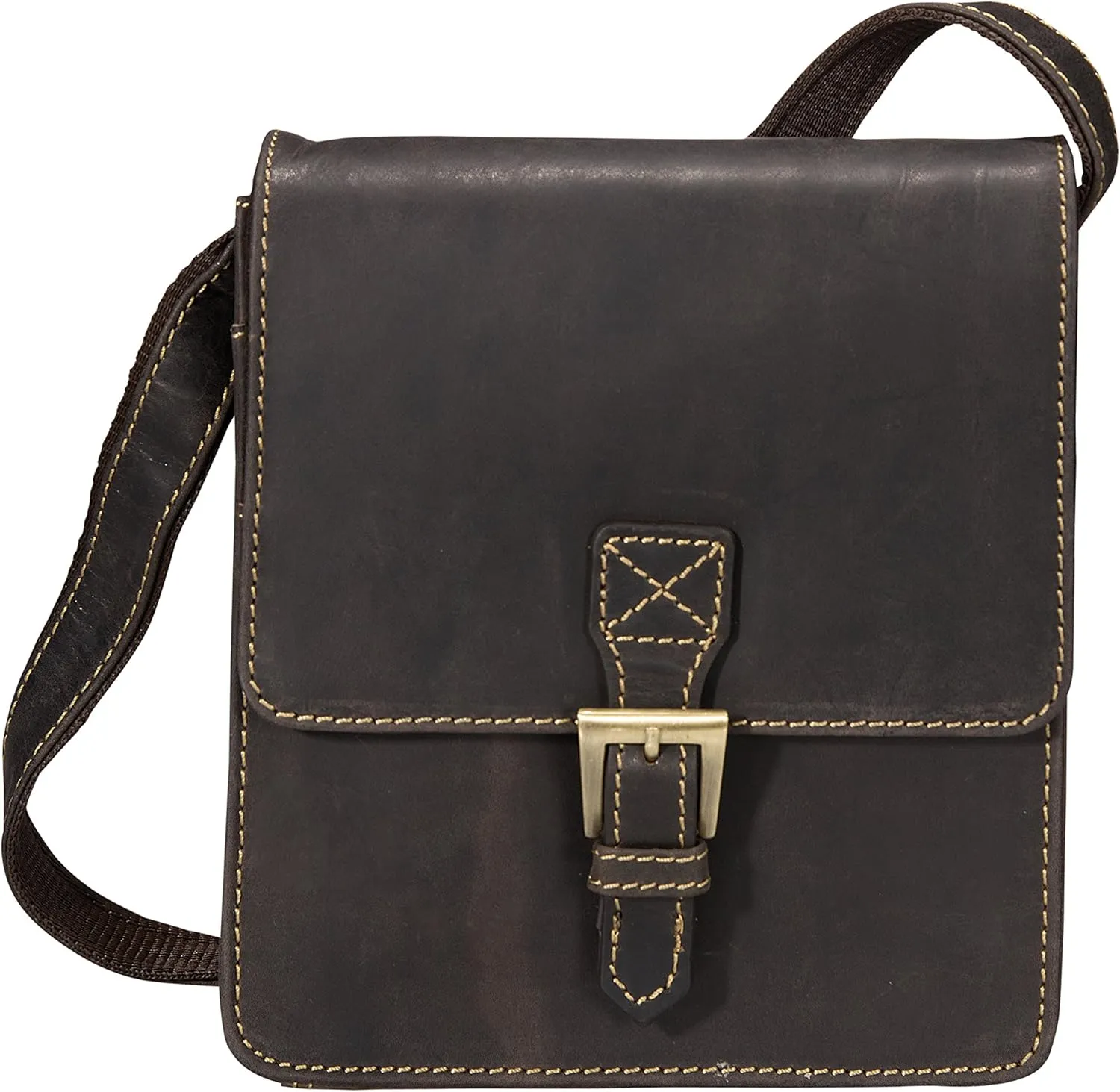 Visconti 18722 Small Messenger Bag Made of Distressed Leather (Brown)