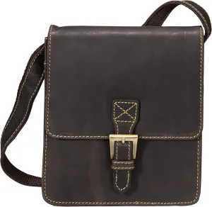 Visconti 18722 Small Messenger Bag Made of Distressed Leather (Brown)