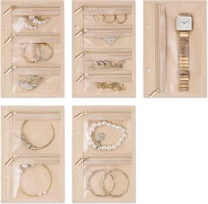 Vlando Jewelry Box for Girls Women,5 Pcs Jewelry Bags,Display Portability Jewelry Storage for Gem Diamond Necklaces Rings Earrings Bracelets