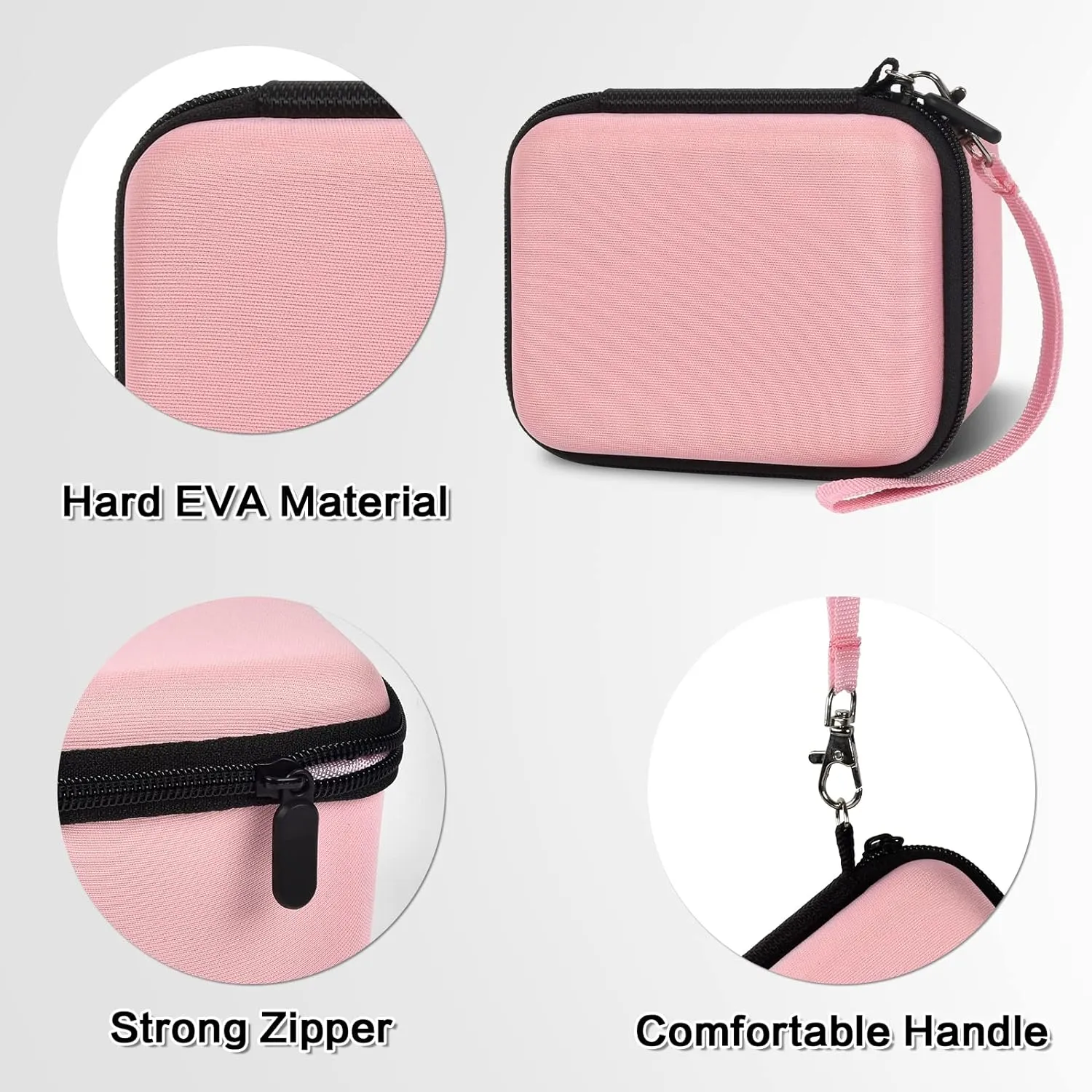 Vlogging Camera Case Compatible with Duluvulu/for TEBNGIHNM/for zheozeig/for Oiadek 4K Digital Cameras for Youtube. Vlog Camera Carrying Storage for Lens, Cable and Other Accessories - Pink