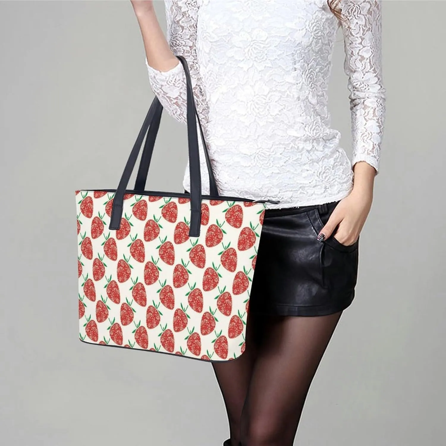 Volleyball Black And White Leather Handbag Smooth Wrinkle Resistant Lightweight And Convenient