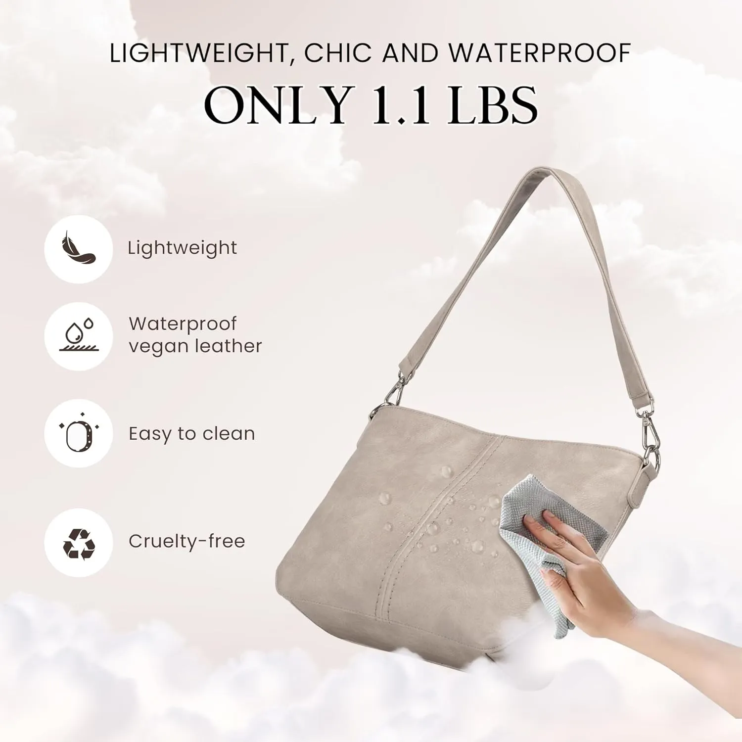 VONAL Hobo Bags for Women, PU Leather Crossbody Purse Shoulder Handbag with Adjustable Crossbody Strap and Shoulder Strap