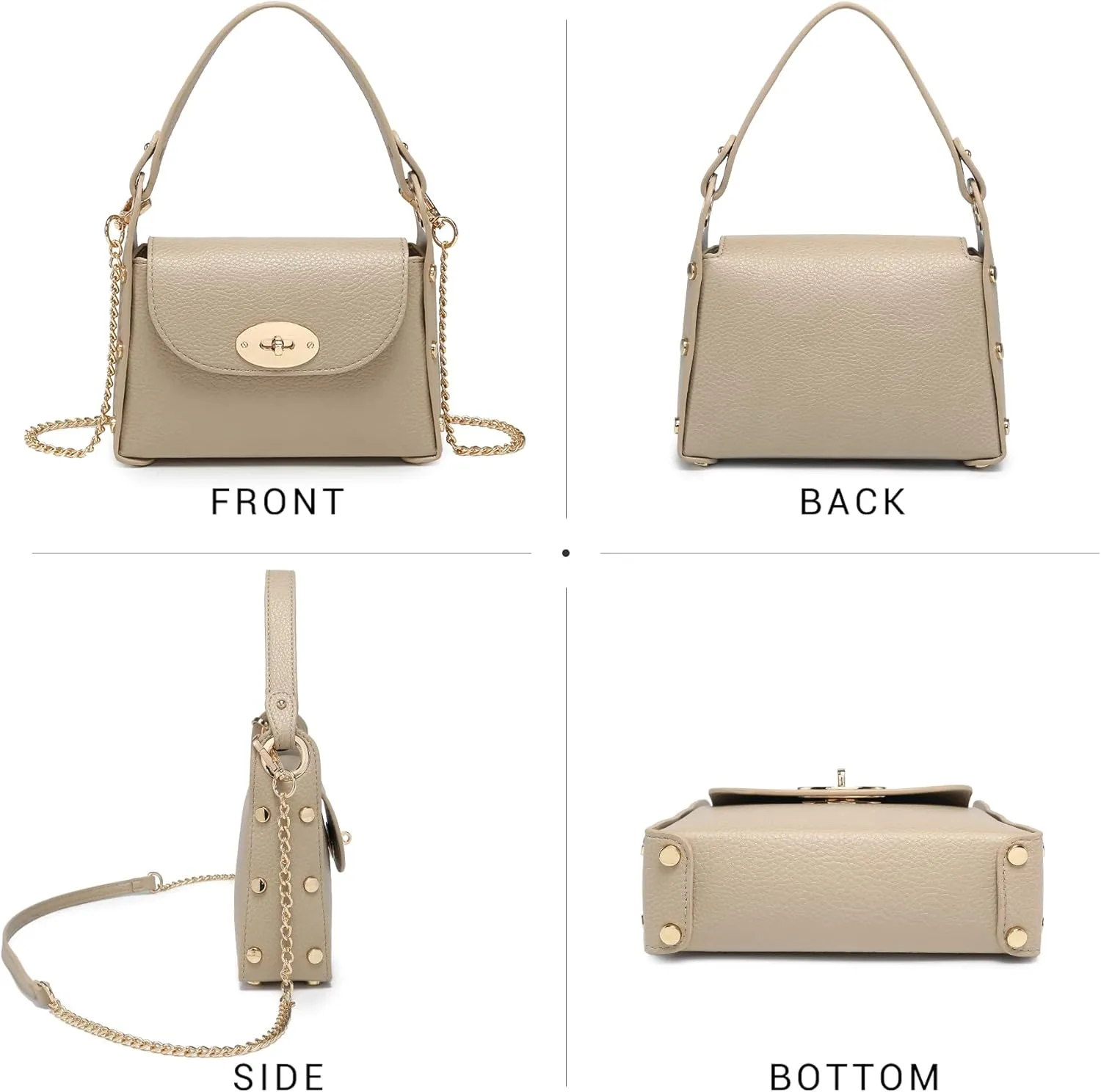 VONMAY Women Small Crossbody Bag Studded Evening Bags Clutch Purse Mini Satchel Handbag for Wedding Prom Cocktail Party