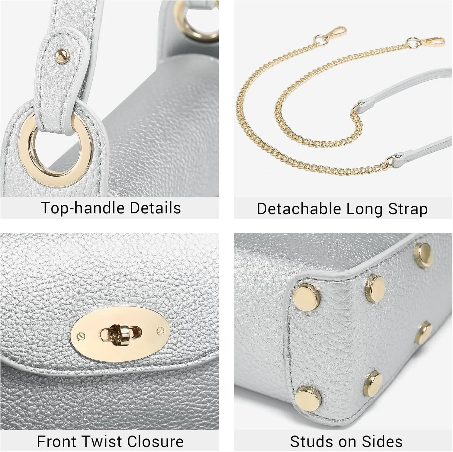 VONMAY Women Small Crossbody Bag Studded Evening Bags Clutch Purse Mini Satchel Handbag for Wedding Prom Cocktail Party