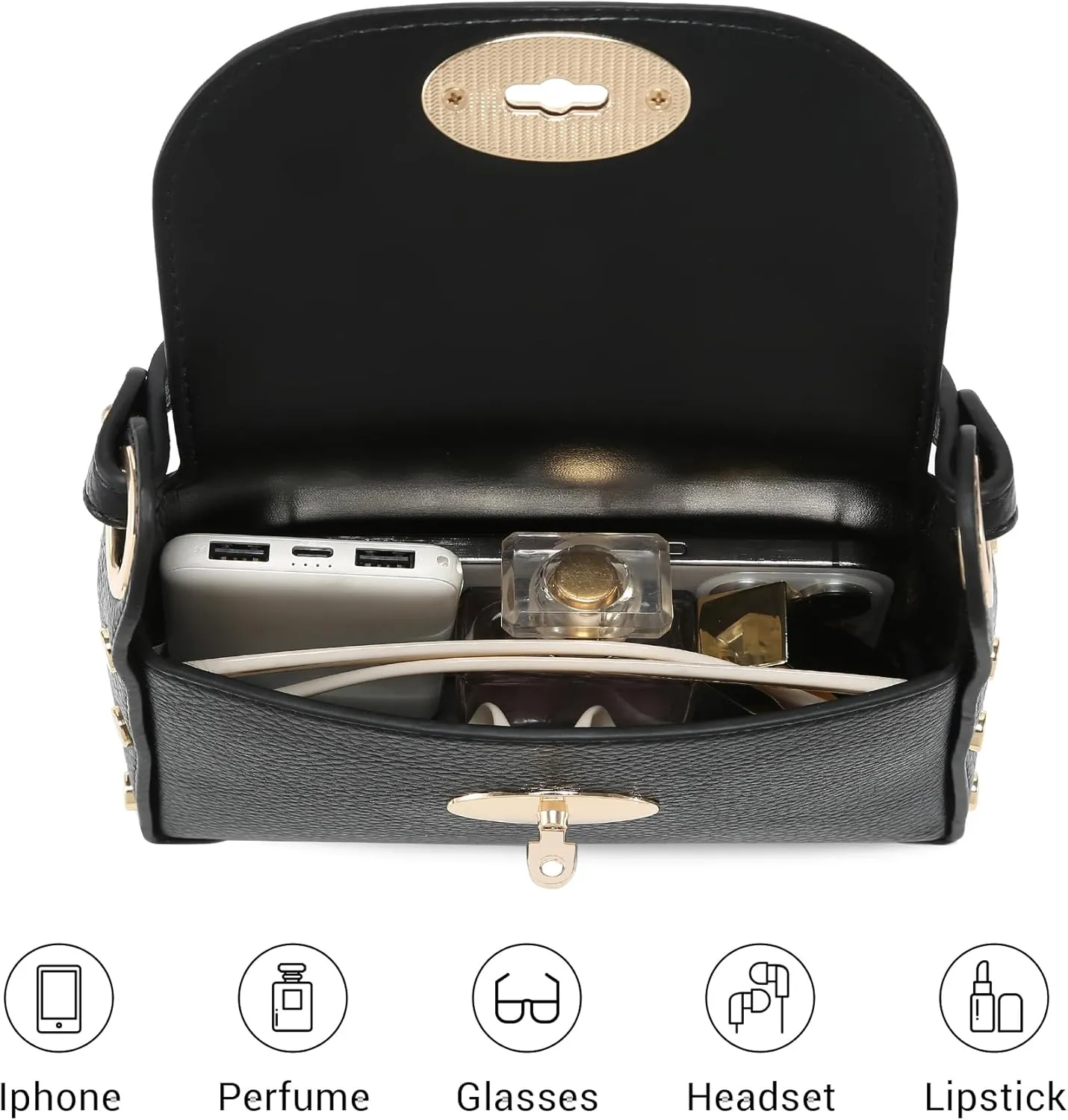 VONMAY Women Small Crossbody Bag Studded Evening Bags Clutch Purse Mini Satchel Handbag for Wedding Prom Cocktail Party