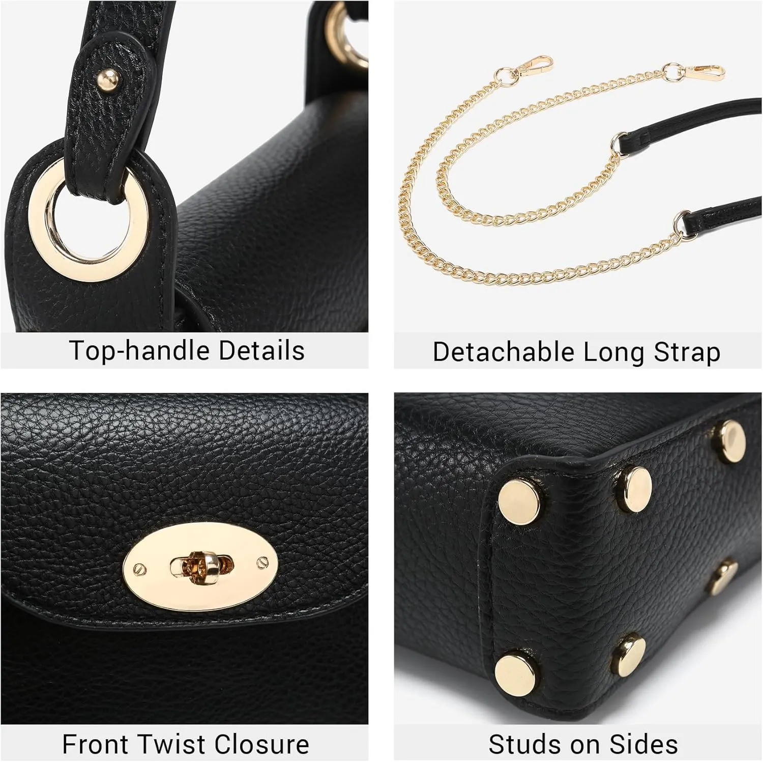 VONMAY Women Small Crossbody Bag Studded Evening Bags Clutch Purse Mini Satchel Handbag for Wedding Prom Cocktail Party