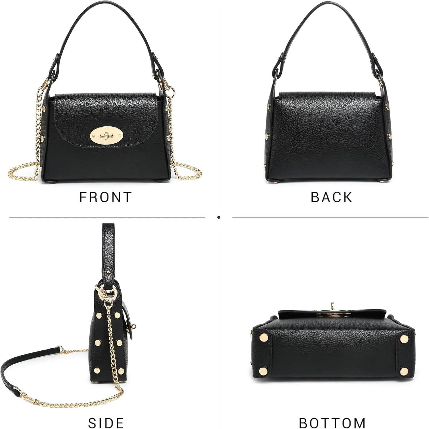 VONMAY Women Small Crossbody Bag Studded Evening Bags Clutch Purse Mini Satchel Handbag for Wedding Prom Cocktail Party