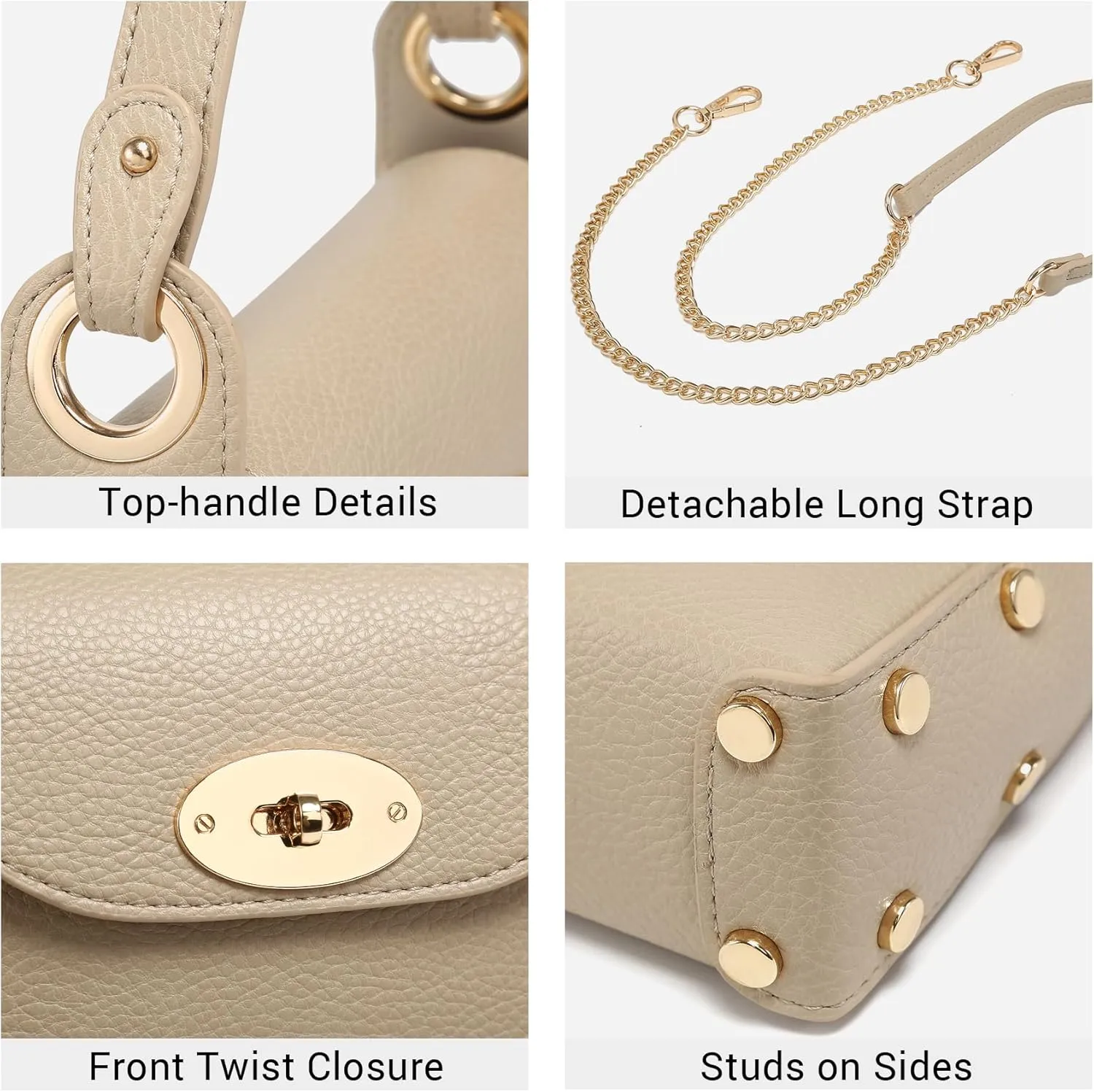 VONMAY Women Small Crossbody Bag Studded Evening Bags Clutch Purse Satchel Handbag for Wedding Prom Cocktail Party