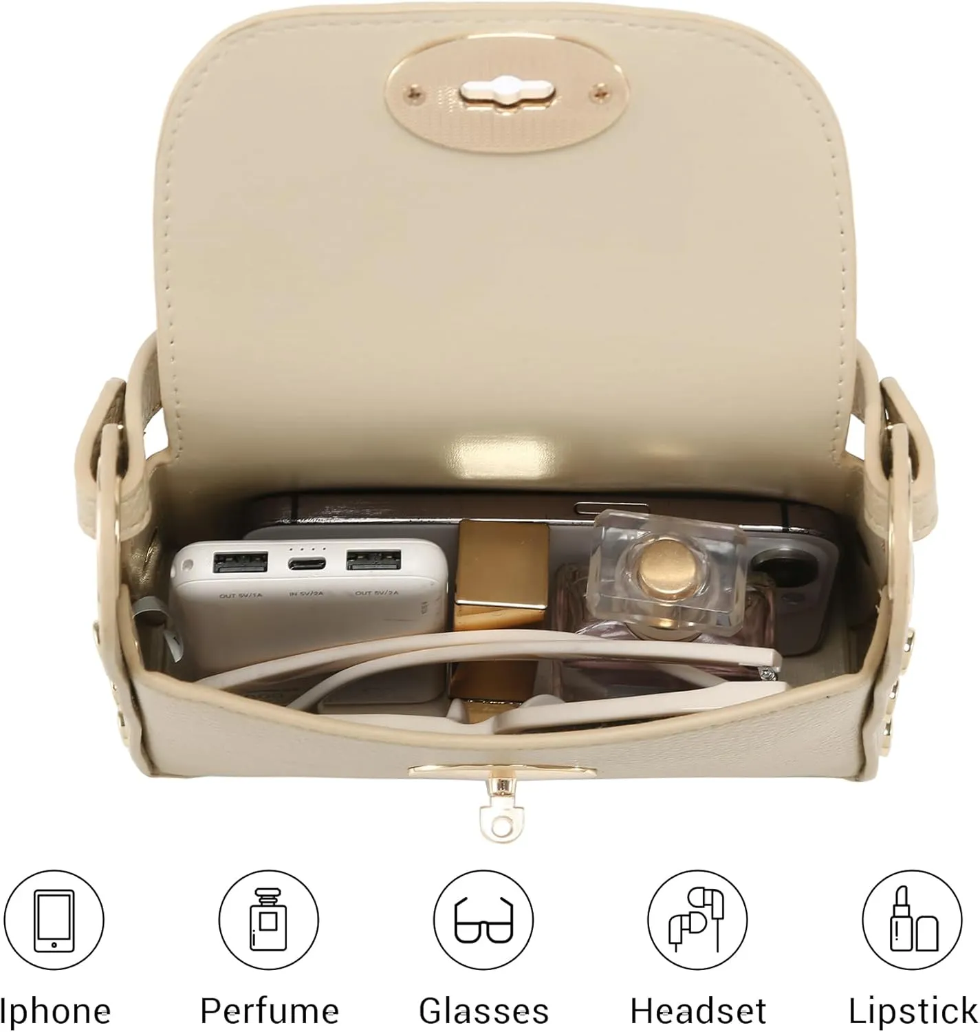 VONMAY Women Small Crossbody Bag Studded Evening Bags Clutch Purse Satchel Handbag for Wedding Prom Cocktail Party